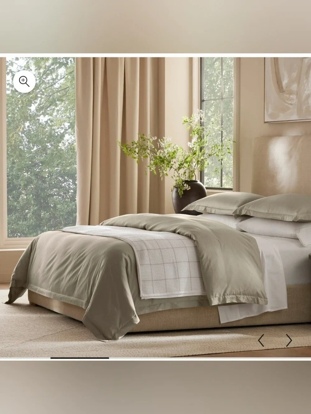 Boll & Branch Signature Hemmed Organic Cotton QUEEN Duvet Cover & Shams Set